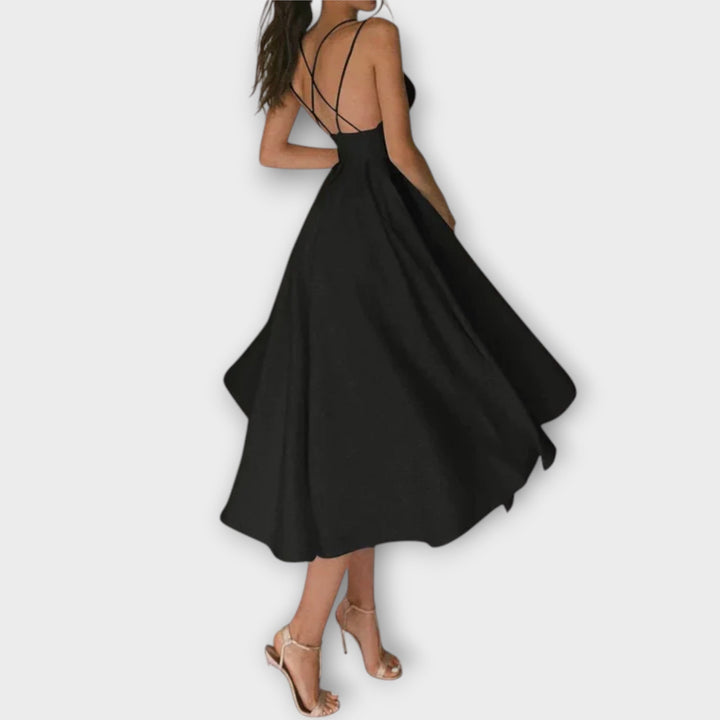 Ailana - Women's Dress with Deep V-Neck