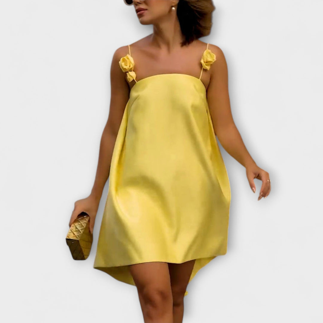 Jordan - Stylish Strapless Mini Dress with Floral Print