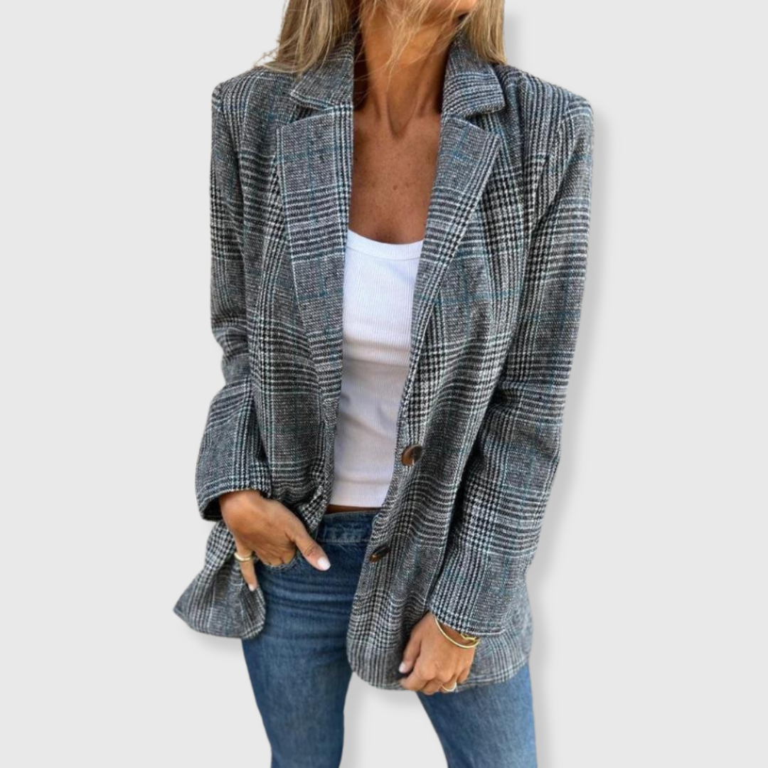 Malia | Elegant Blazer with Check Pattern