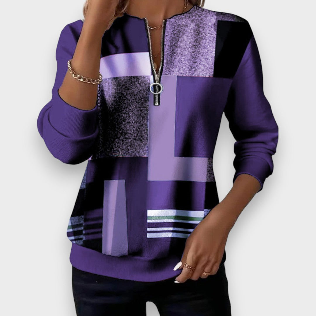 Margaret | Casual sweatshirt with half zip