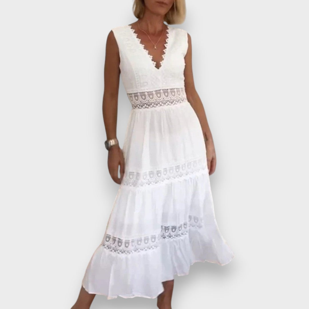 Elsbeth | Elegant Lace Dress with V-Neck