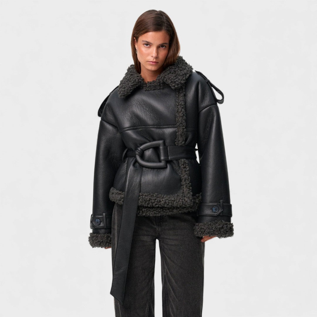 Grace | Shearling coat with belt