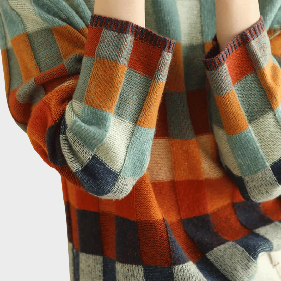 Kimberly | High neck jumper with patchwork pattern