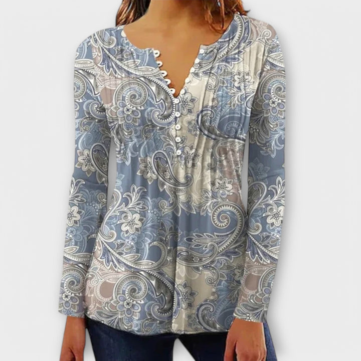 Juliane – Blouse with V-neck and Sleeves