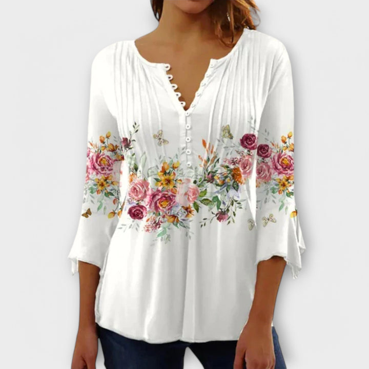 Juliane – Blouse with V-neck and Sleeves