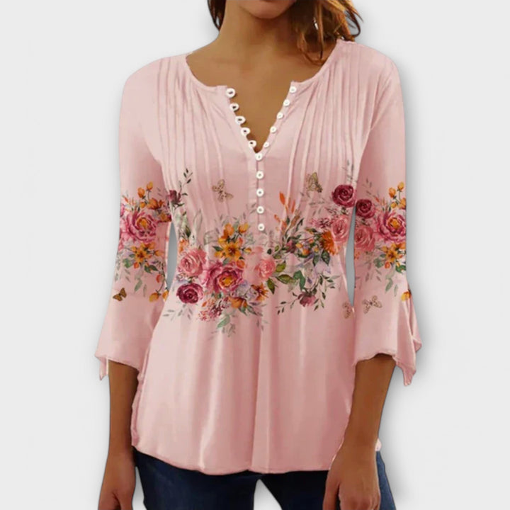 Juliane – Blouse with V-neck and Sleeves